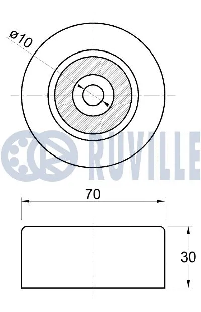 Deflection/Guide Pulley, V-ribbed belt