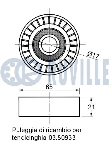 Deflection/Guide Pulley, V-ribbed belt