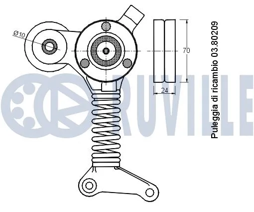 Belt Tensioner, V-ribbed belt