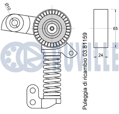 Belt Tensioner, V-ribbed belt