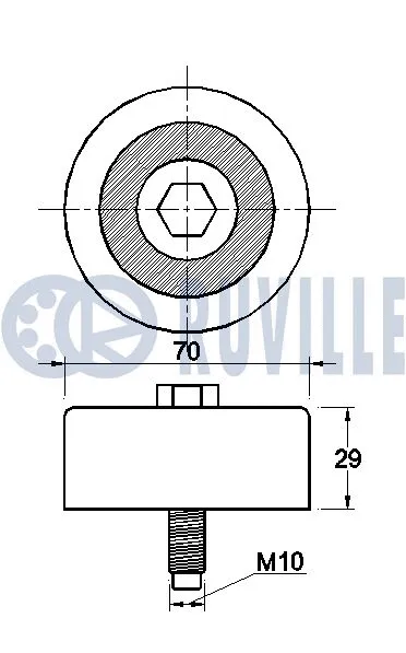 Deflection/Guide Pulley, V-ribbed belt