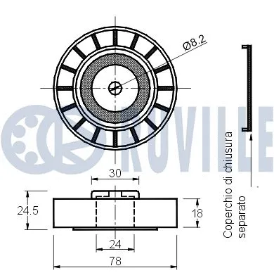Deflection/Guide Pulley, V-ribbed belt