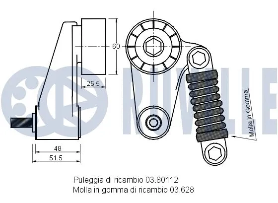 Belt Tensioner, V-ribbed belt