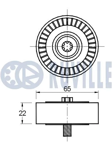 Deflection/Guide Pulley, V-ribbed belt
