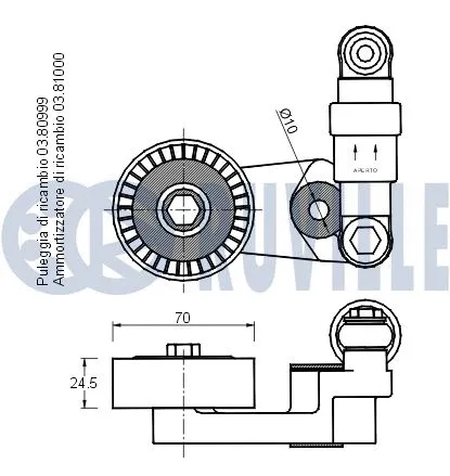 Belt Tensioner, V-ribbed belt