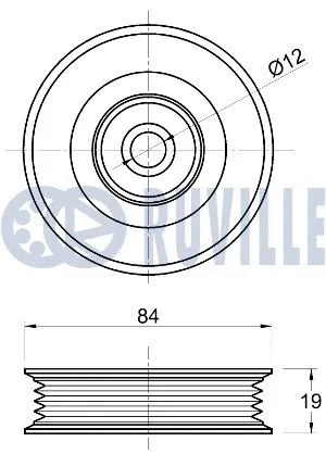 Deflection/Guide Pulley, V-ribbed belt