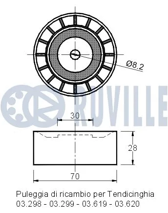 Deflection/Guide Pulley, V-ribbed belt