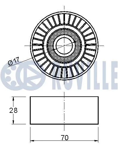 Deflection/Guide Pulley, V-ribbed belt