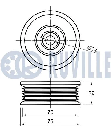 Deflection/Guide Pulley, V-ribbed belt