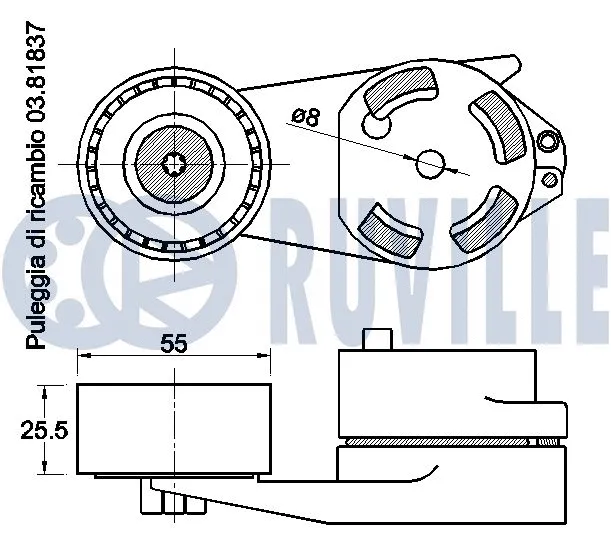 Belt Tensioner, V-ribbed belt