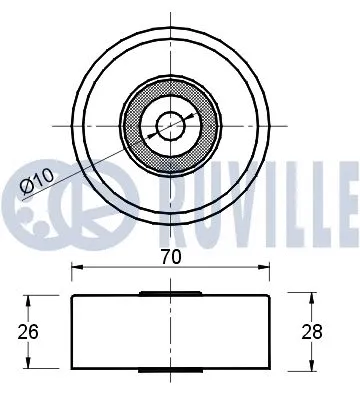 Deflection/Guide Pulley, V-ribbed belt