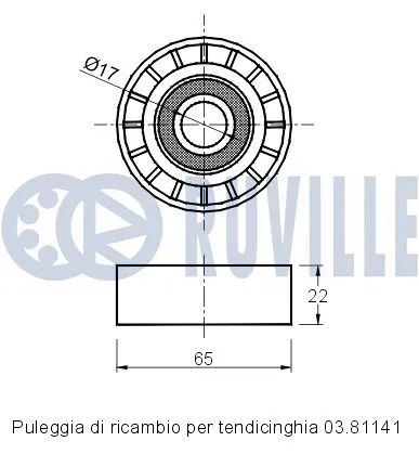 Deflection/Guide Pulley, V-ribbed belt