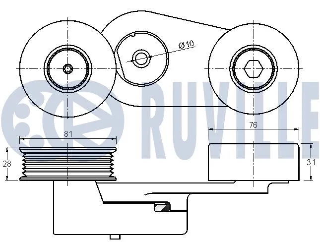 Belt Tensioner, V-ribbed belt