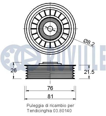 Deflection/Guide Pulley, V-ribbed belt