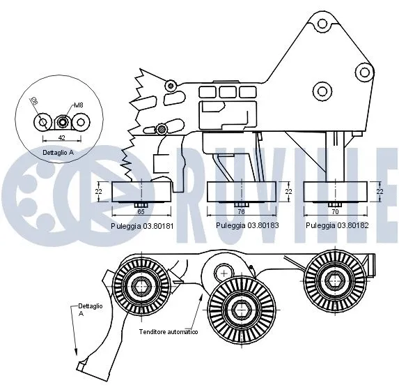 Belt Tensioner, V-ribbed belt
