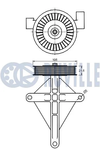 Deflection/Guide Pulley, V-ribbed belt