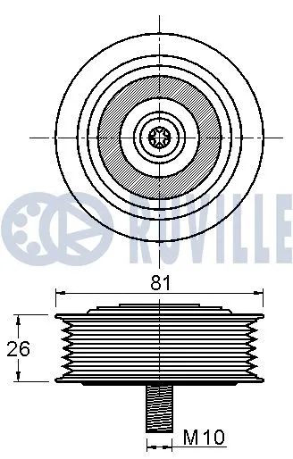Deflection/Guide Pulley, V-ribbed belt