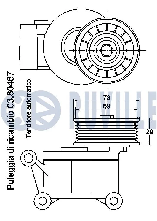 Belt Tensioner, V-ribbed belt