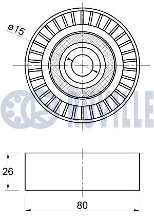 Deflection/Guide Pulley, V-ribbed belt