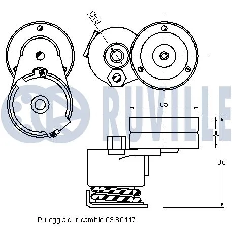 Belt Tensioner, V-ribbed belt