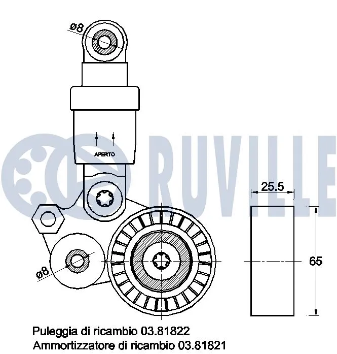 Belt Tensioner, V-ribbed belt