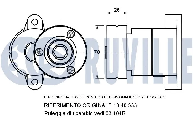 Belt Tensioner, V-ribbed belt