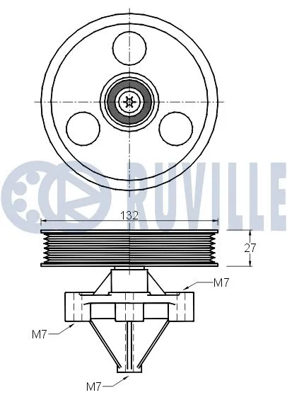 Deflection/Guide Pulley, V-ribbed belt