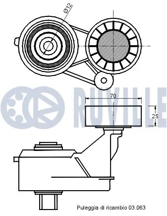 Belt Tensioner, V-ribbed belt
