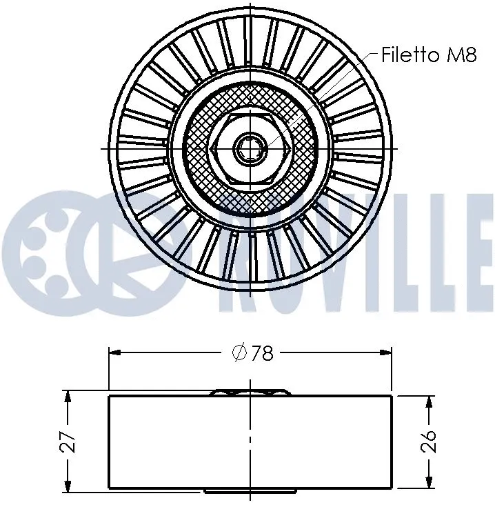 Deflection/Guide Pulley, V-ribbed belt