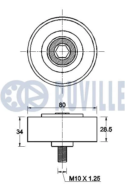 Deflection/Guide Pulley, V-ribbed belt