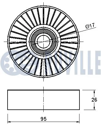 Deflection/Guide Pulley, V-ribbed belt