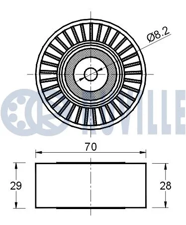 Deflection/Guide Pulley, V-ribbed belt