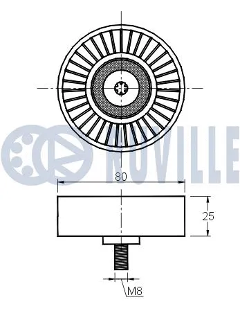 Deflection/Guide Pulley, V-ribbed belt
