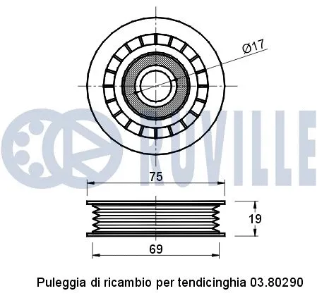 Deflection/Guide Pulley, V-ribbed belt