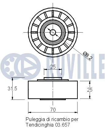 Deflection/Guide Pulley, V-ribbed belt