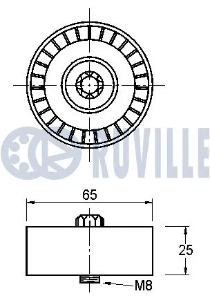 Deflection/Guide Pulley, V-ribbed belt