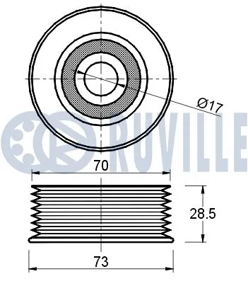 Deflection/Guide Pulley, V-ribbed belt