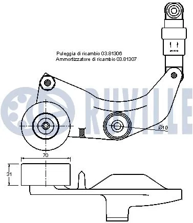 Belt Tensioner, V-ribbed belt