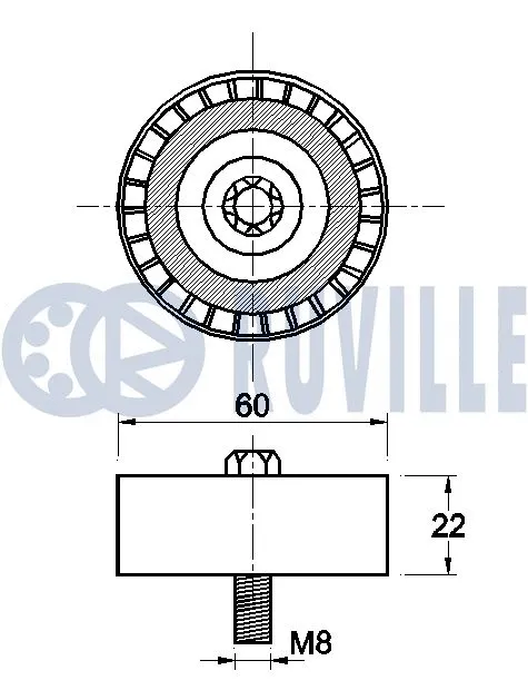 Deflection/Guide Pulley, V-ribbed belt