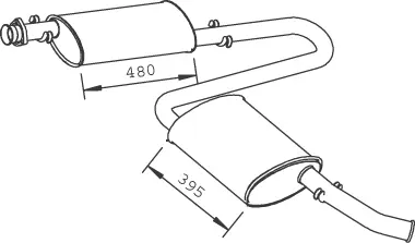 Centre/Rear Muffler (33336)