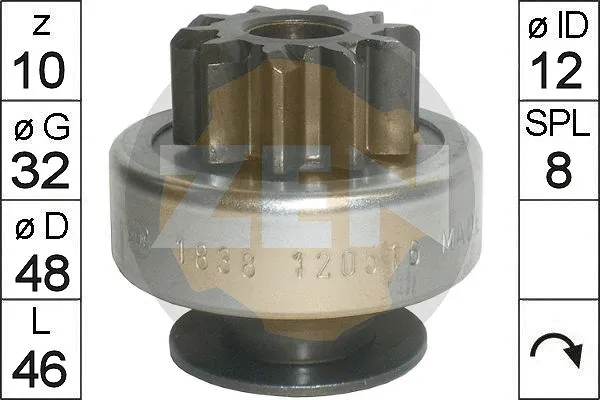 Freewheel Gear, starter (ZN1838)