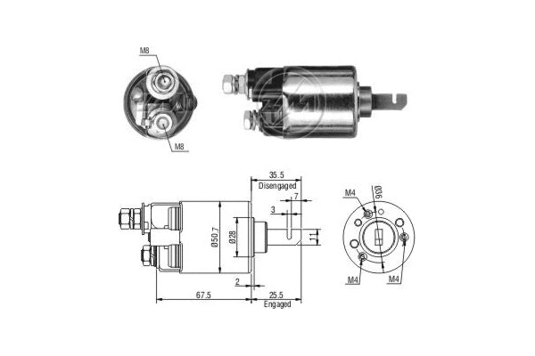 Solenoid Switch, starter (ZM607)