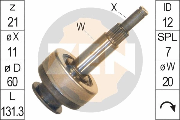 Freewheel Gear, starter (ZN1679)