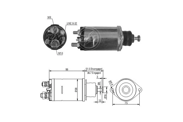 Solenoid Switch, starter (ZM806)