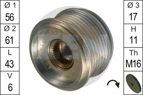 Alternator Freewheel Clutch (ZN5378)