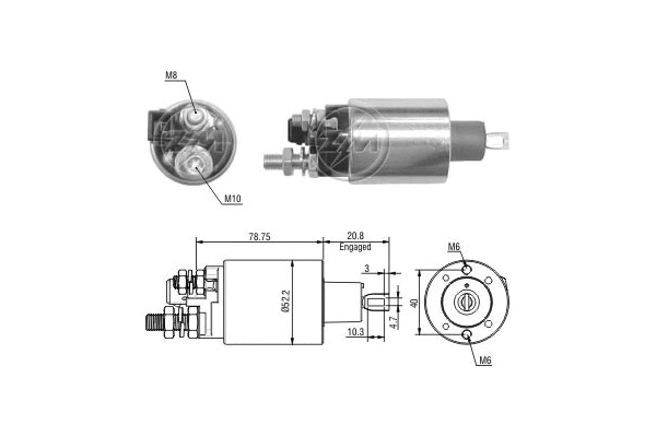 Solenoid Switch, starter (ZM1482)