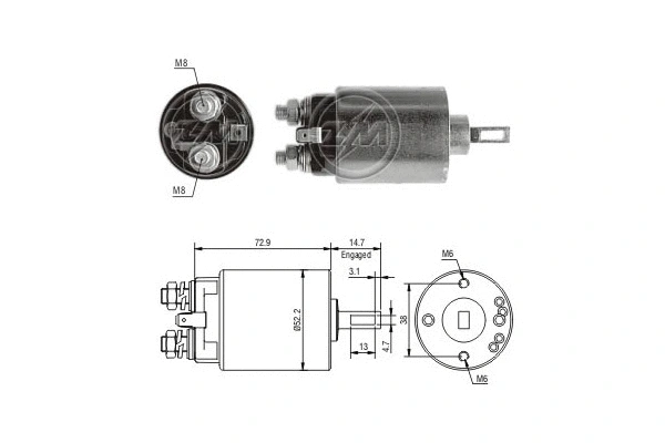 Solenoid Switch, starter (ZM784)