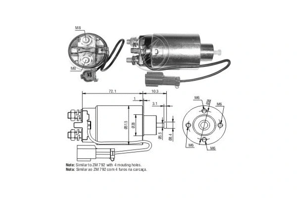 Solenoid Switch, starter (ZM4792)