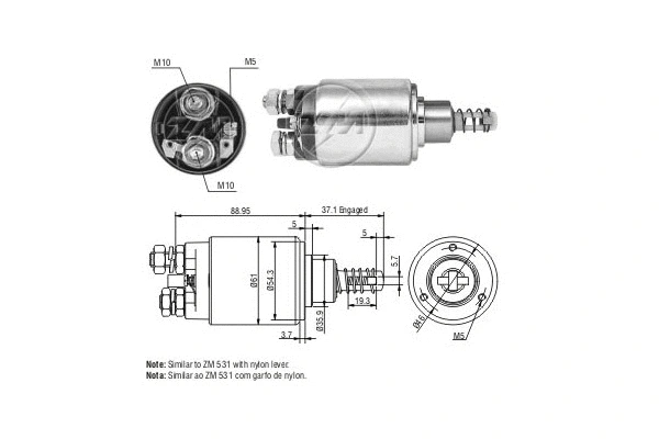 Solenoid Switch, starter (ZM631)