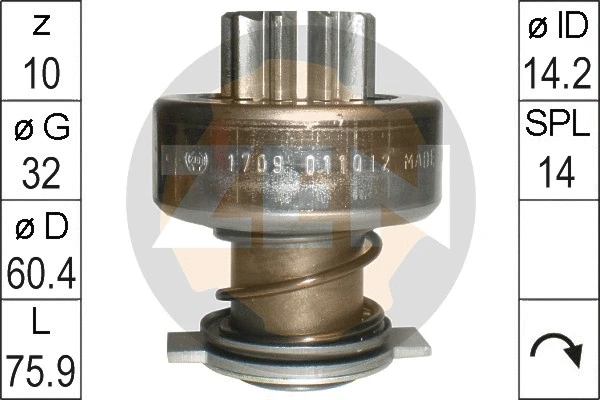 Freewheel Gear, starter (ZN1709)